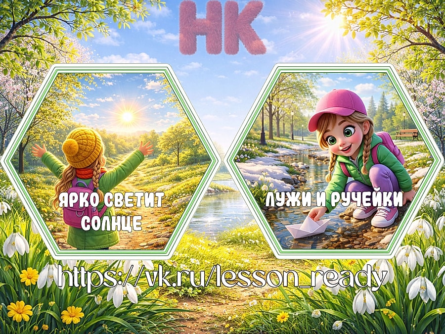 Гексы (соты) «Признаки весны»