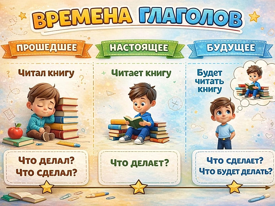 Времена глаголов — просто и наглядно