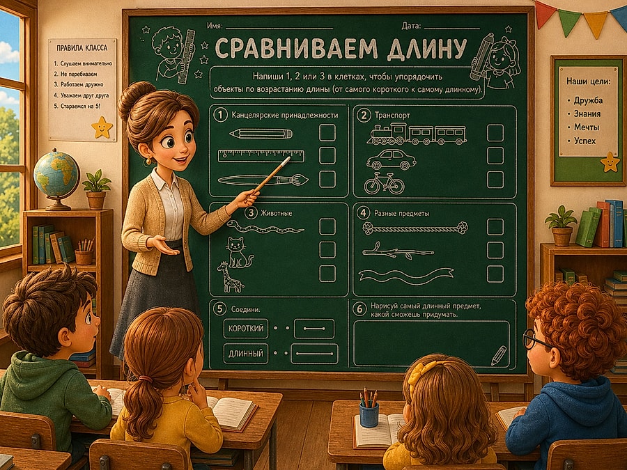 Рабочий лист - сравни длину