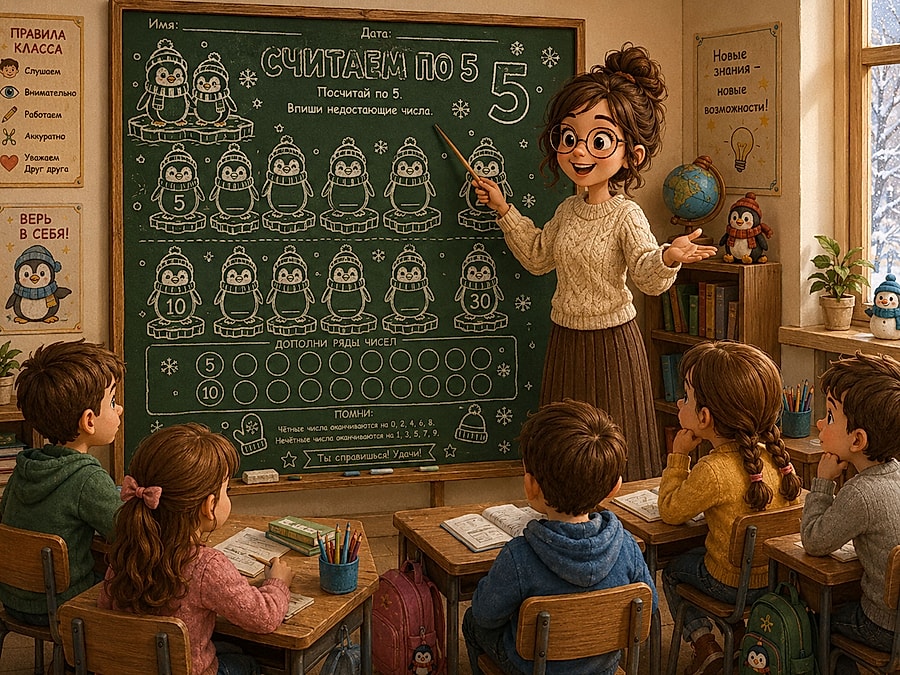 Рабочий лист - Считаем по 5