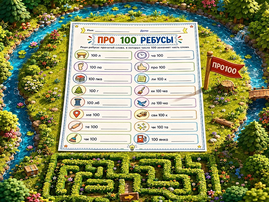 Рабочий лист - Про100 ребусы